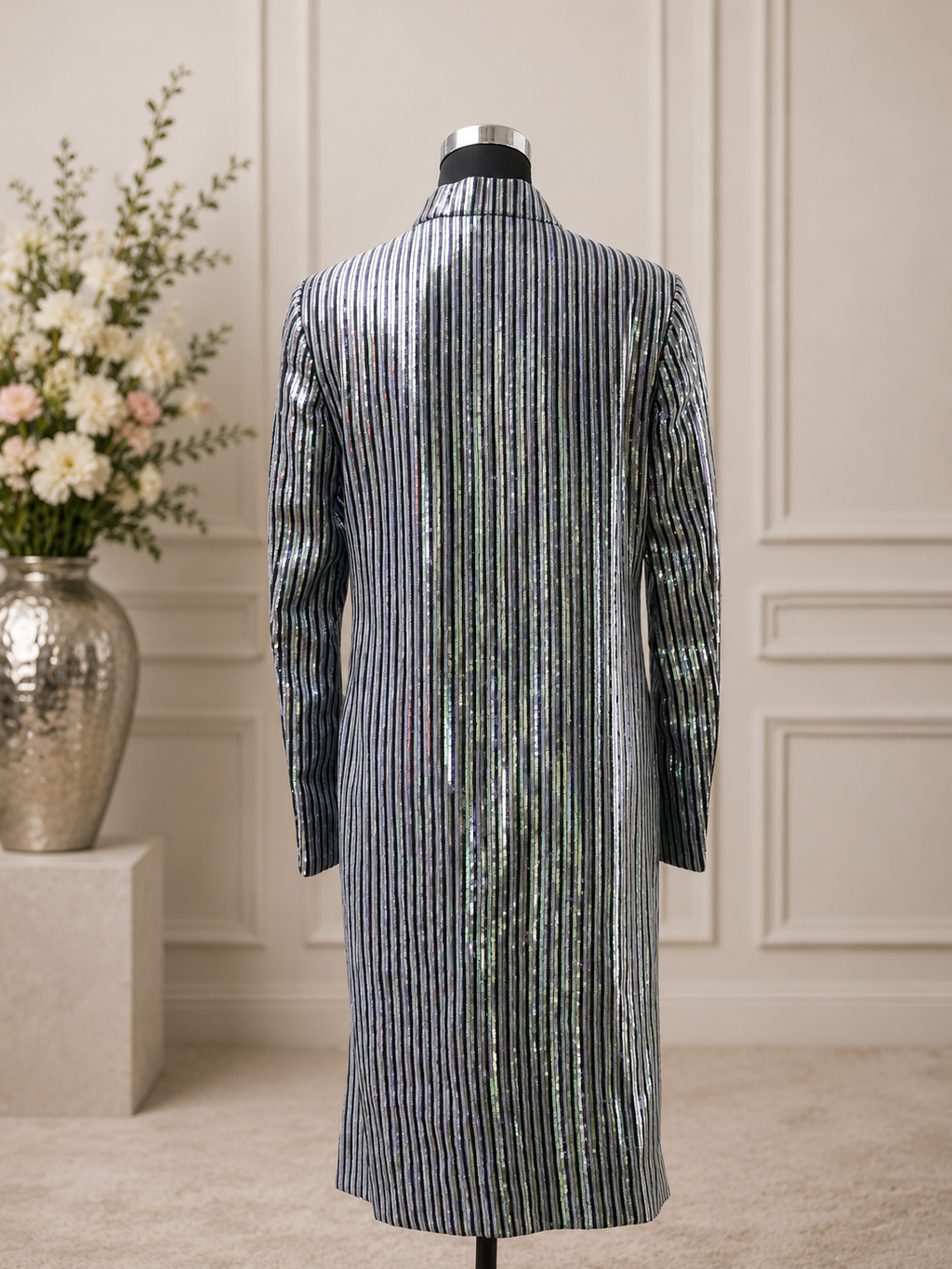 Sequin Party-wear Trench Coat