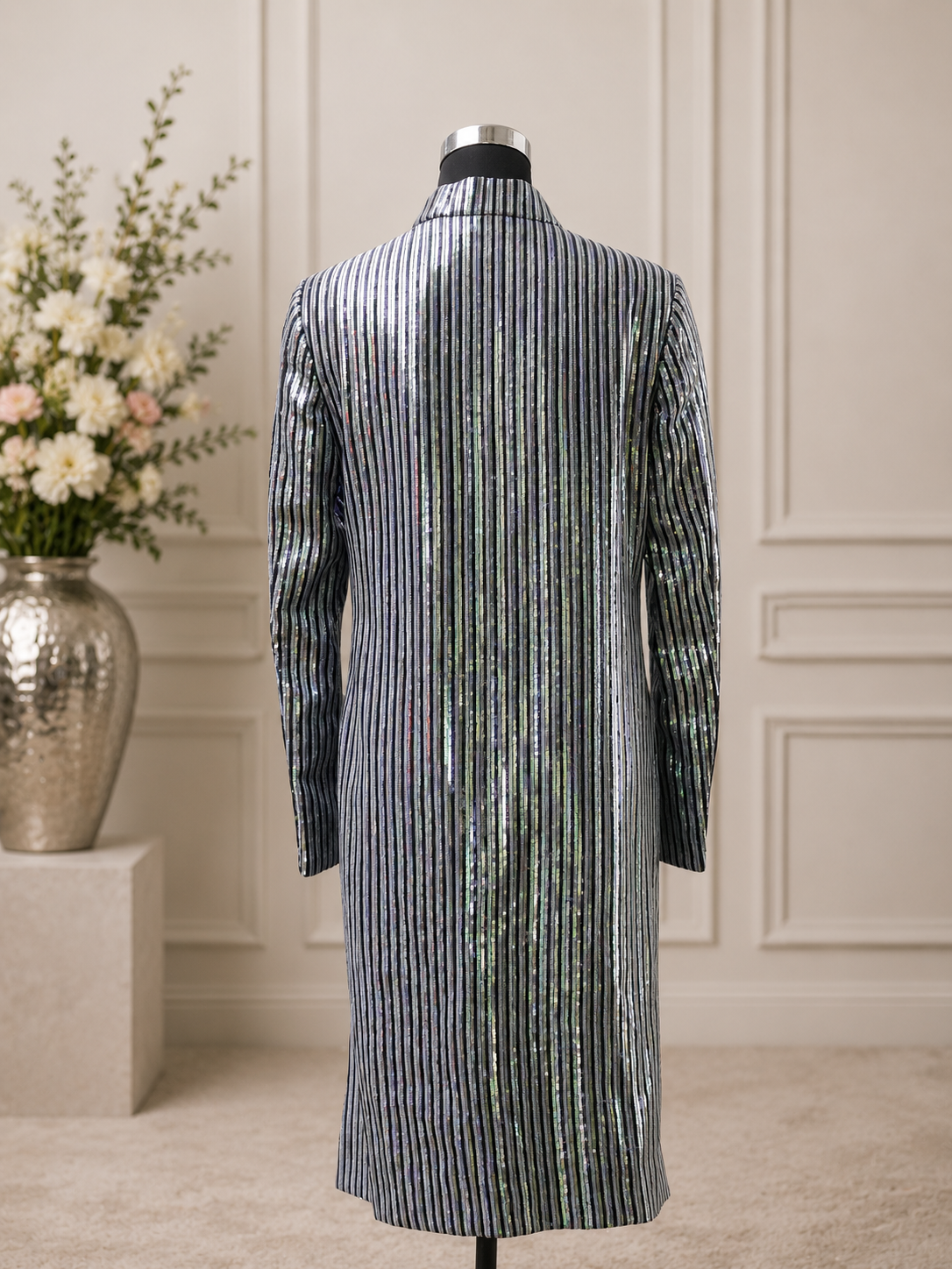 Sequin Party-wear Trench Coat
