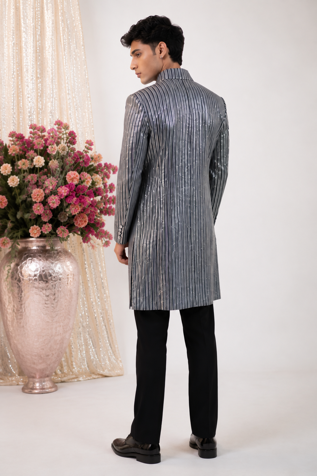 Sequin Party-wear Trench Coat