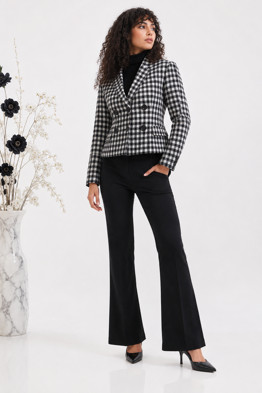 Black & White Classic Check Blazer