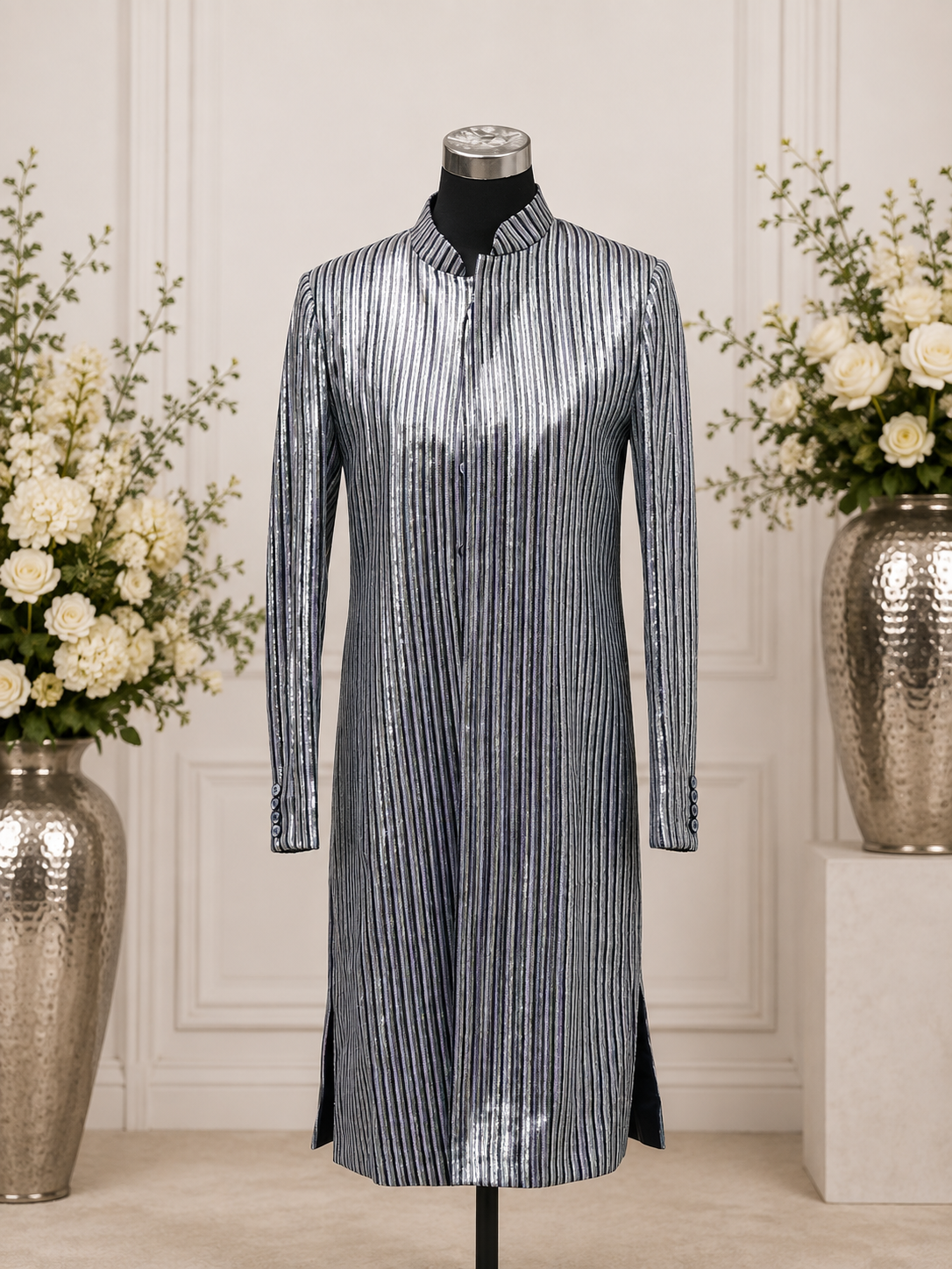 Sequin Party-wear Trench Coat