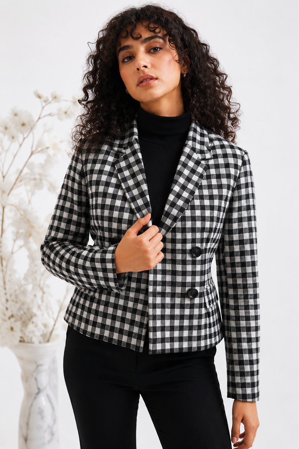 Black & White Classic Check Blazer