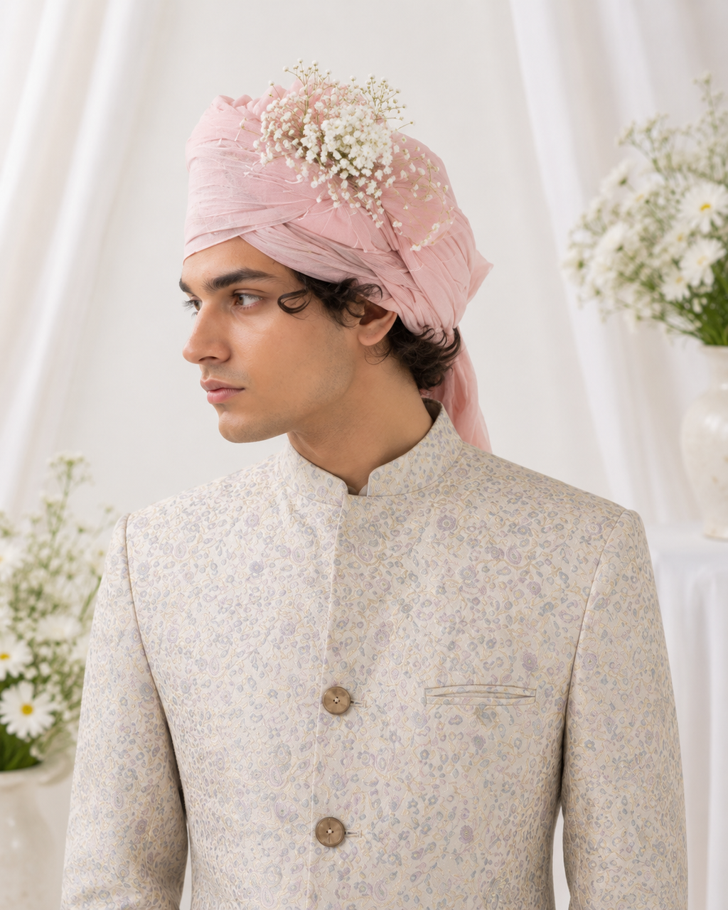 Ivory Pastel Sherwani
