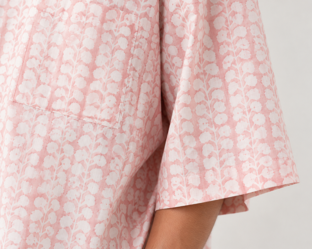 Pink Floral Oversized Shirt