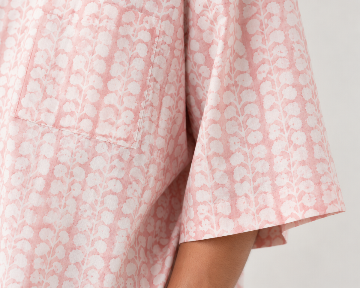 Pink Floral Oversized Shirt