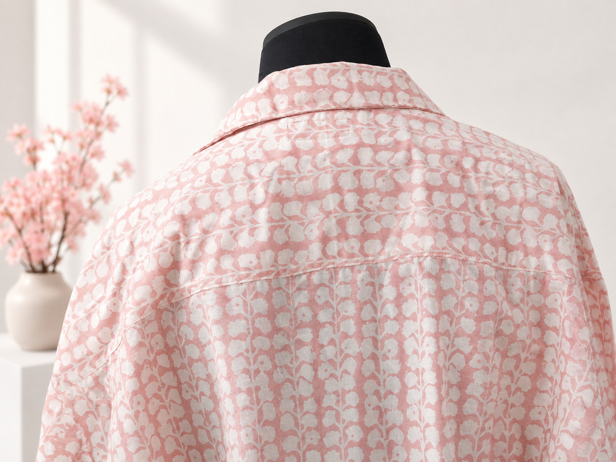 Pink Floral Oversized Shirt