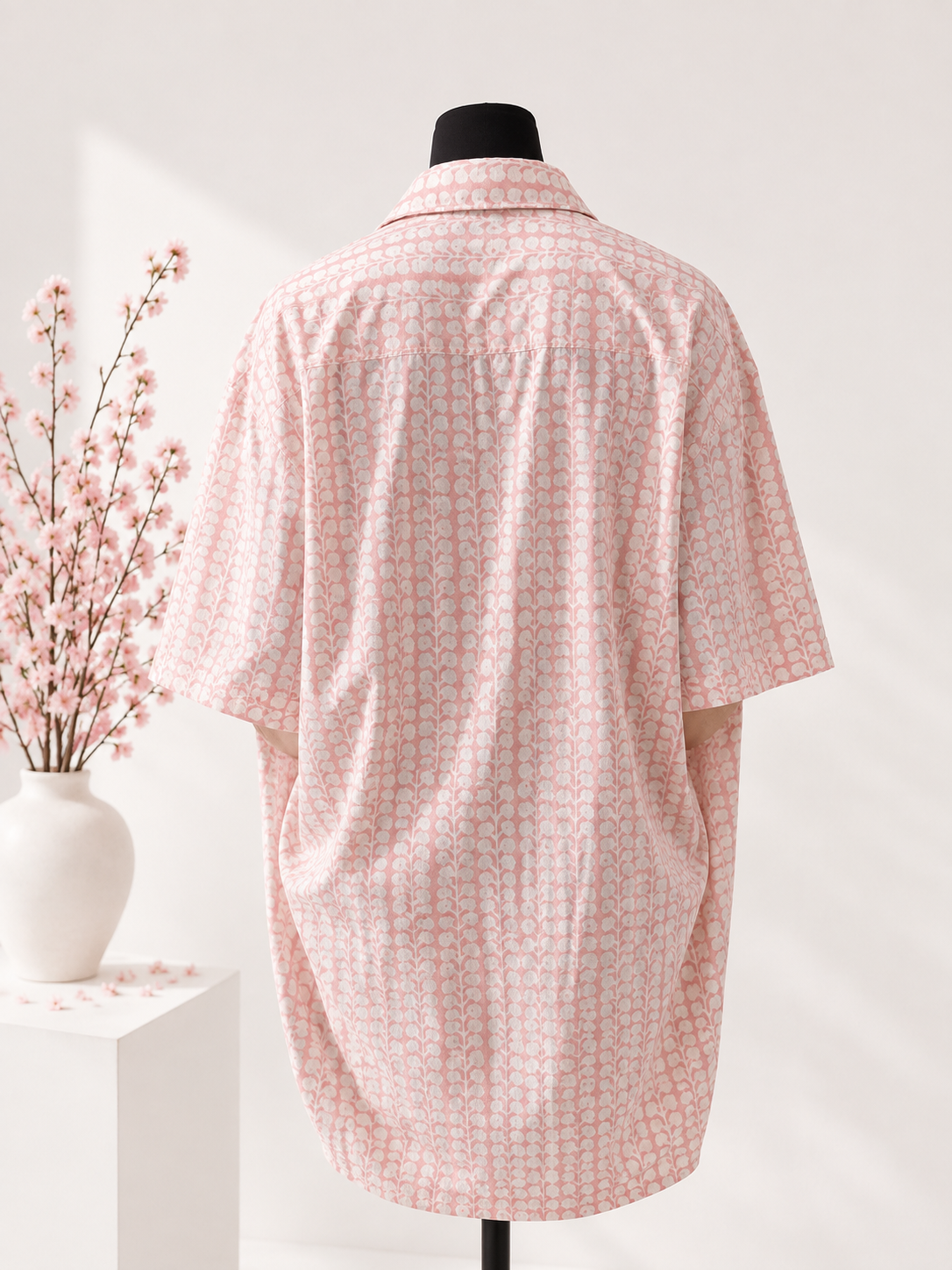 Pink Floral Oversized Shirt