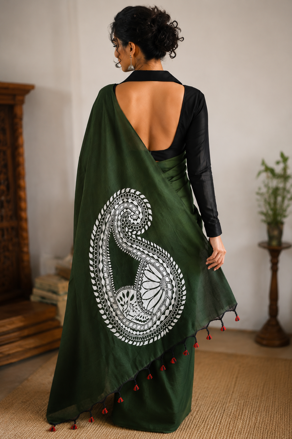 Paisley Hand-Painted Saree