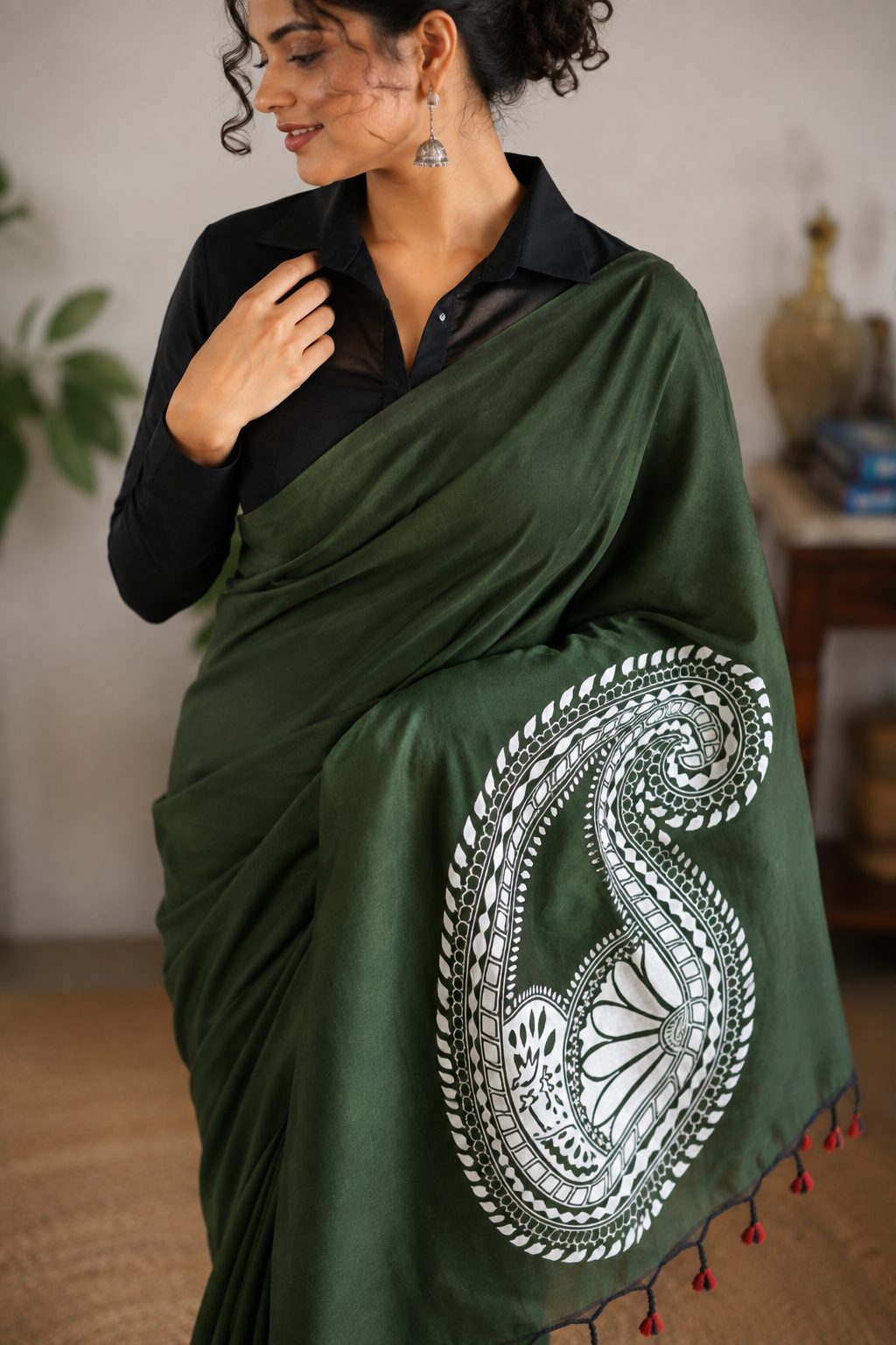 Paisley Hand-Painted Saree
