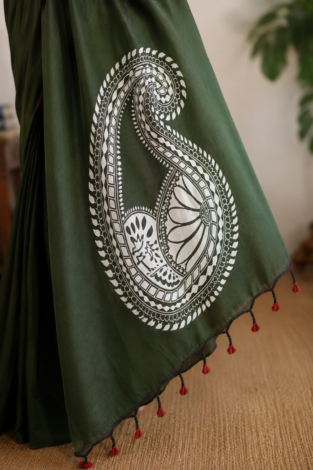 Paisley Hand-Painted Saree