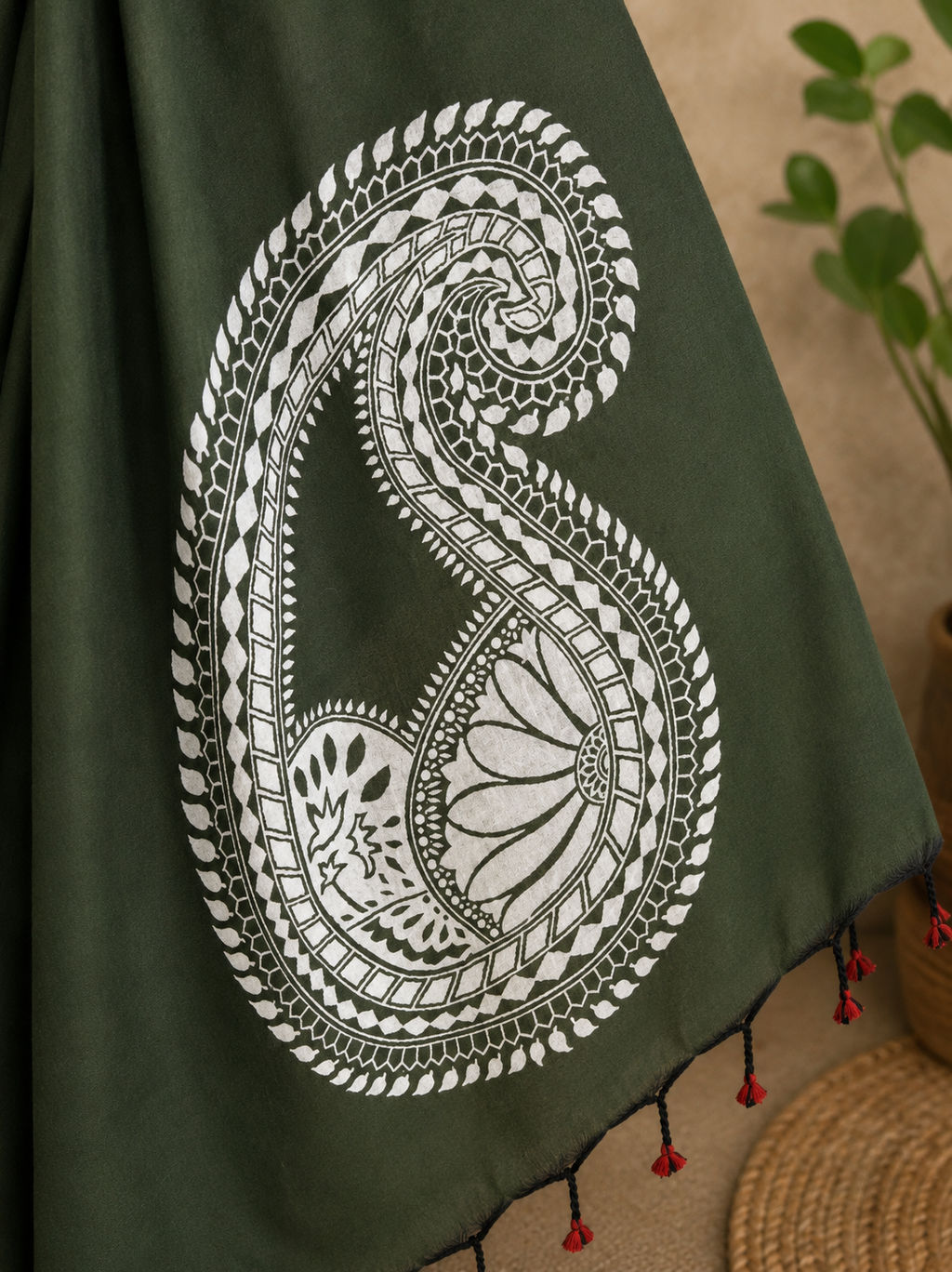 Paisley Hand-Painted Saree