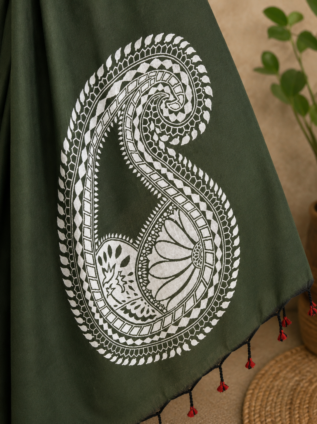Paisley Hand-Painted Saree