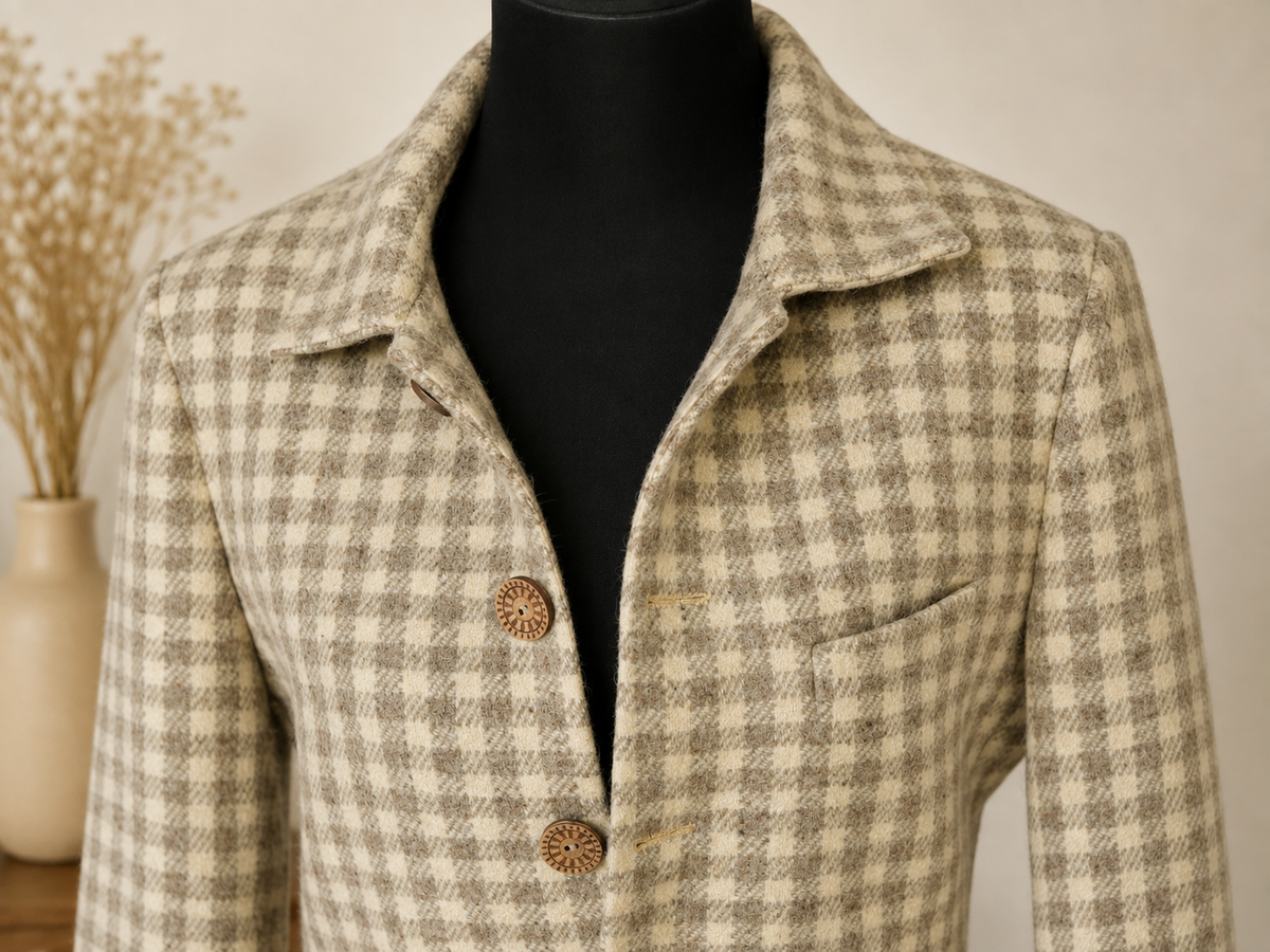 Himachali Heritage Check Trench Coat