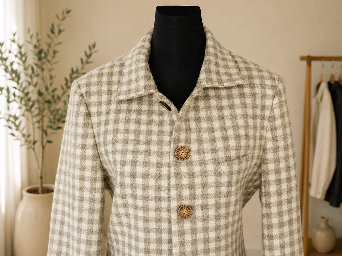 Himachali Heritage Check Trench Coat