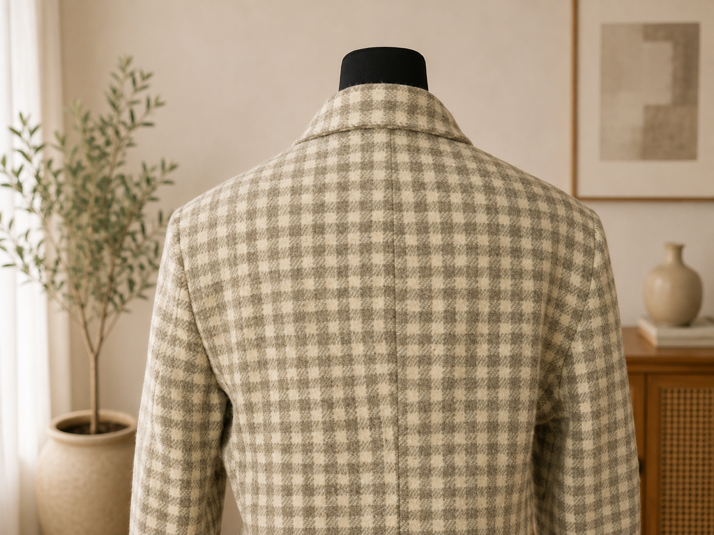 Himachali Heritage Check Trench Coat