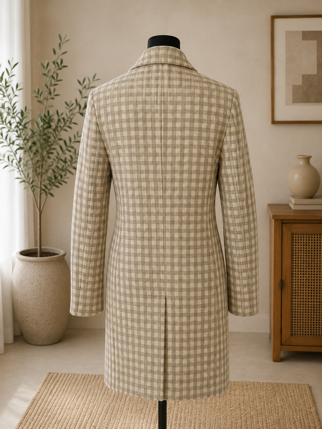 Himachali Heritage Check Trench Coat