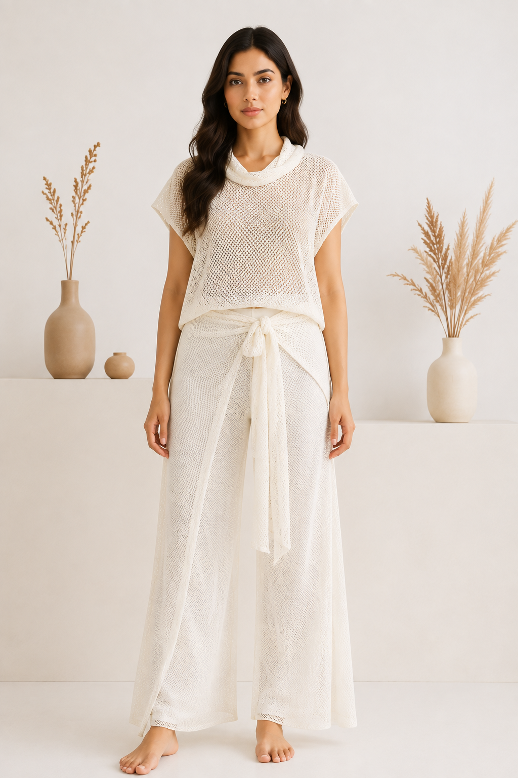 Ivory Flow Wrap Pant