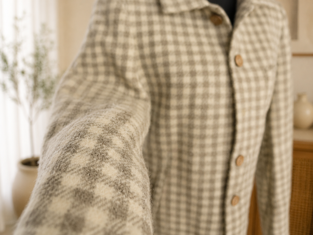 Himachali Heritage Check Trench Coat