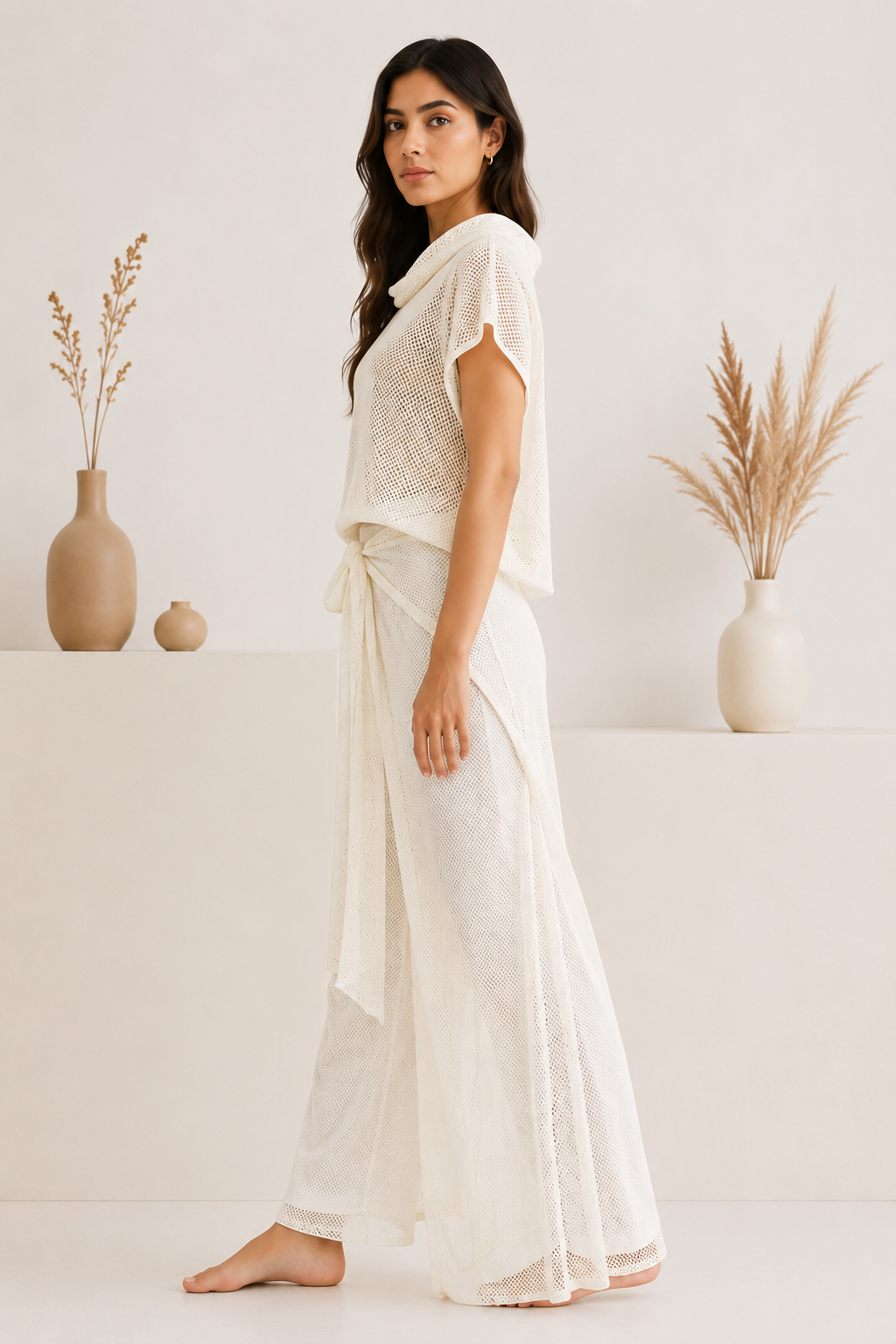 Ivory Flow Wrap Pant