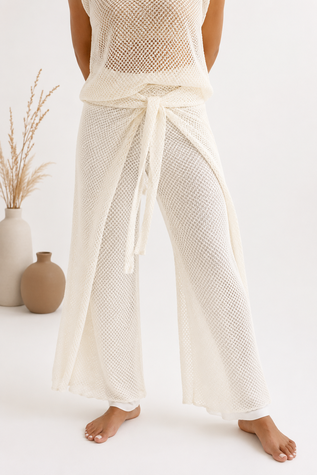 Ivory Flow Wrap Pant