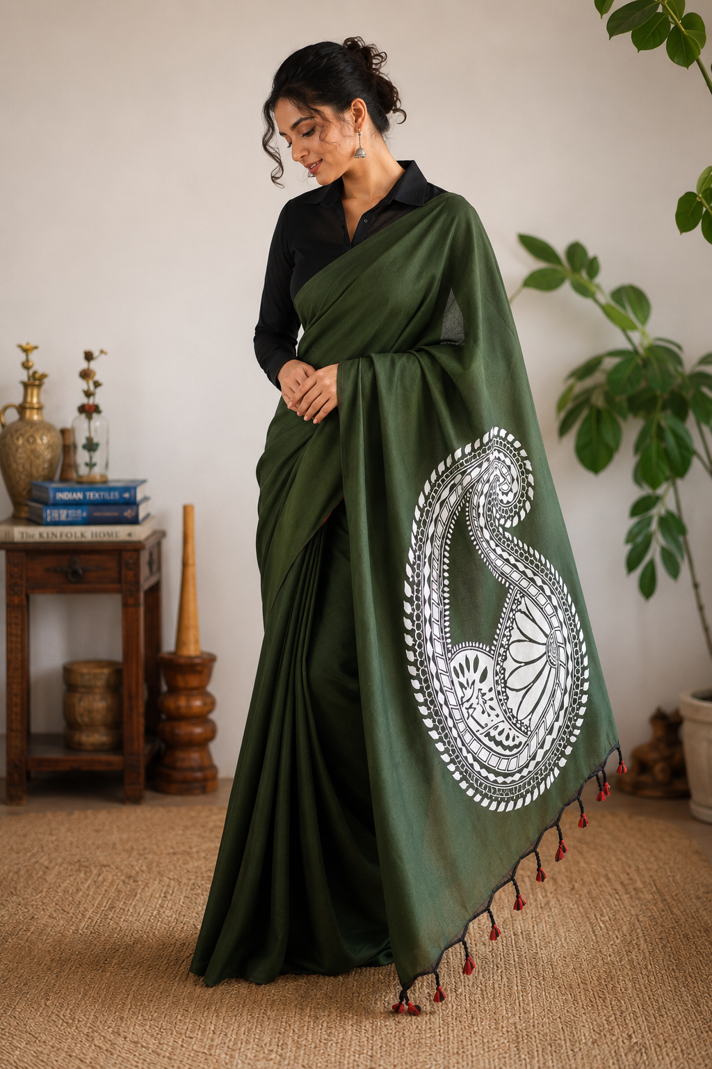 Paisley Hand-Painted Saree