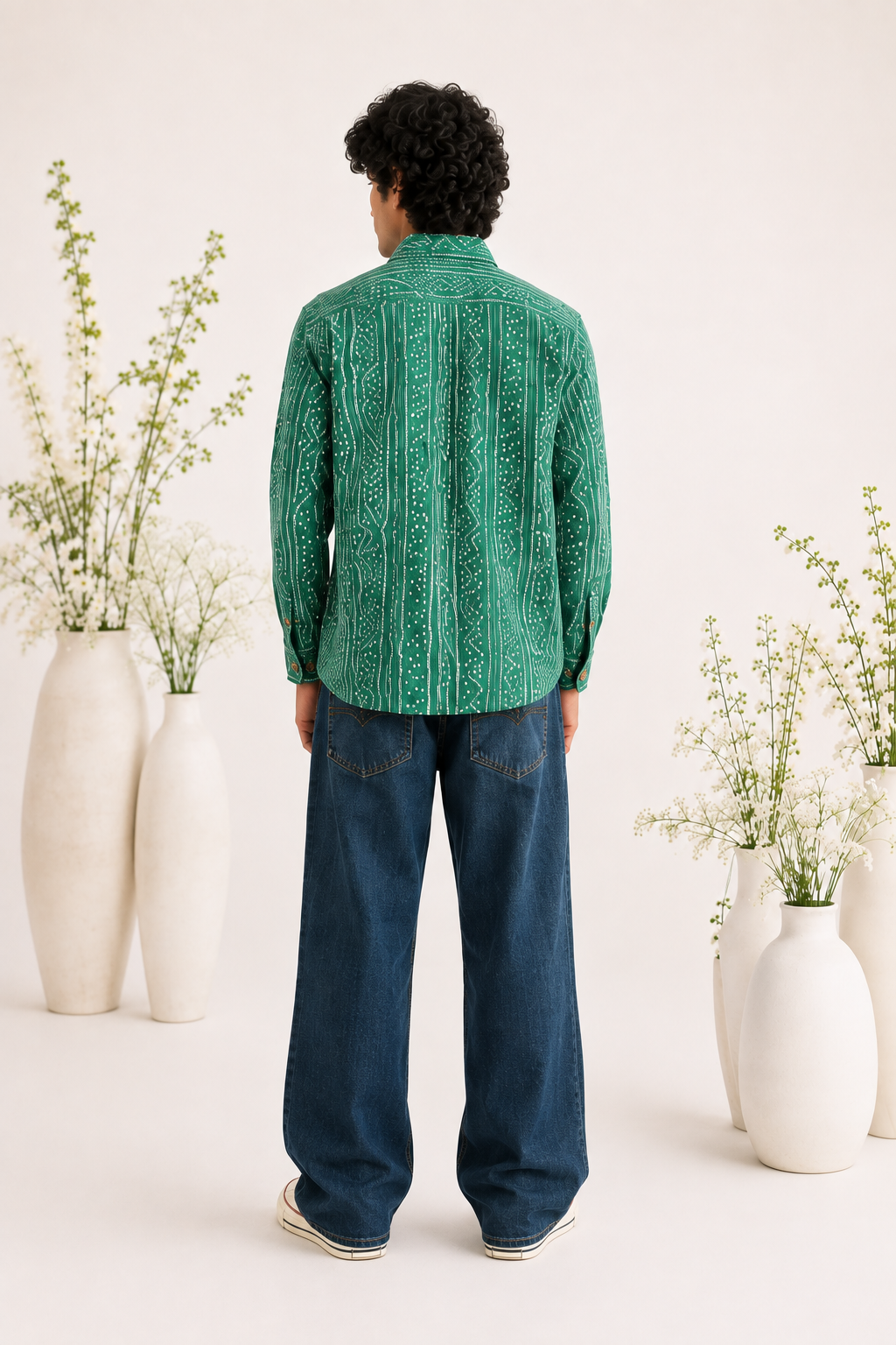 Emerald Green Bandhani Print Shirt