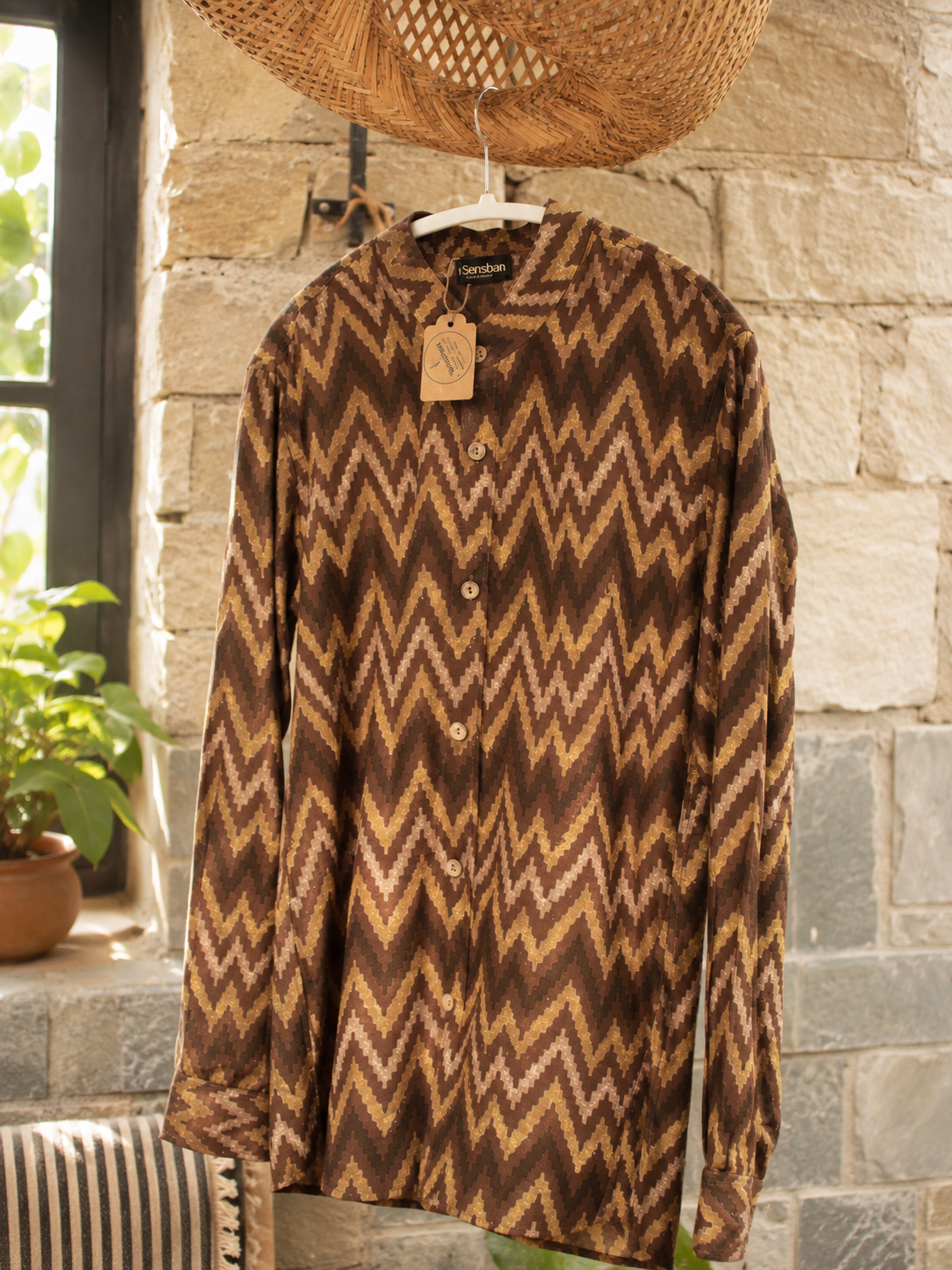 Earthy Chevron Printed Shirt