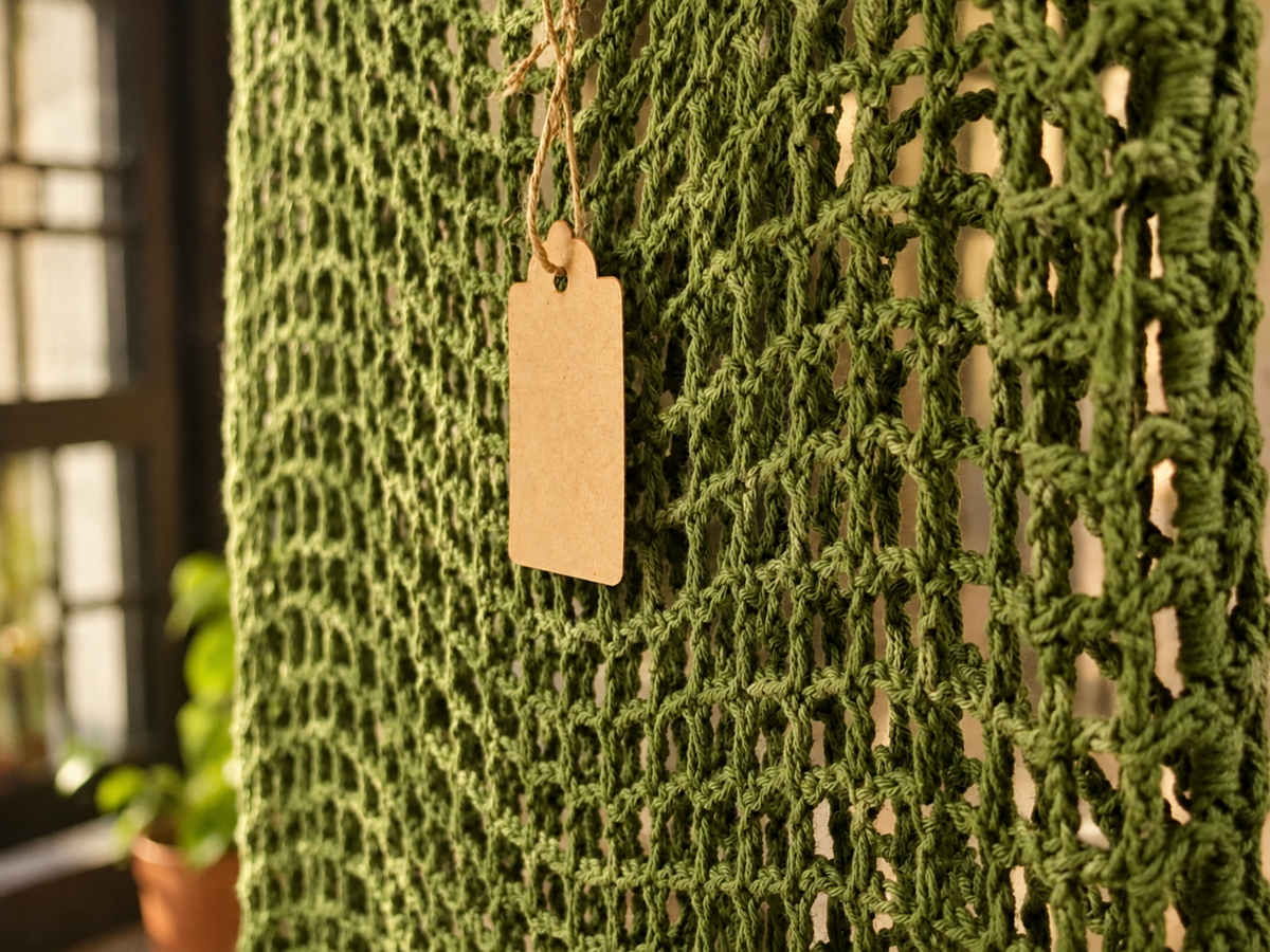 Olive Open-Knit Crochet Tank Top