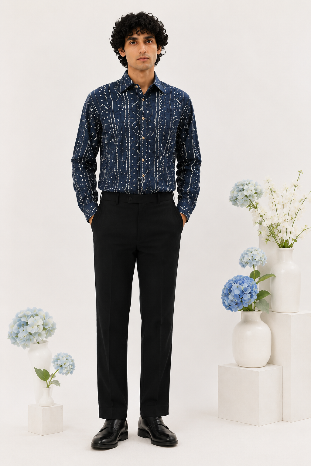 Indigo Bandhani-Inspired Shirt