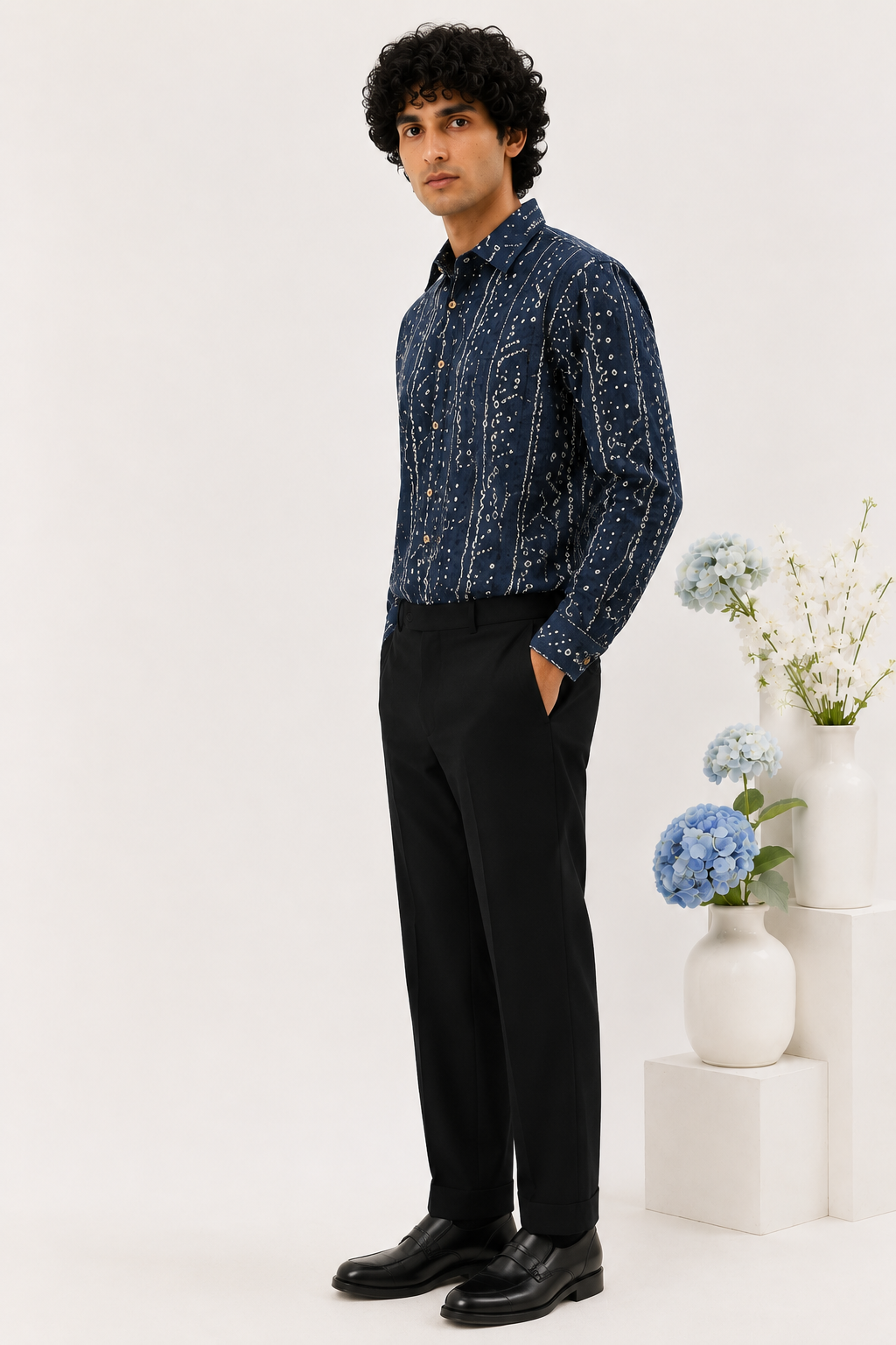 Indigo Bandhani-Inspired Shirt
