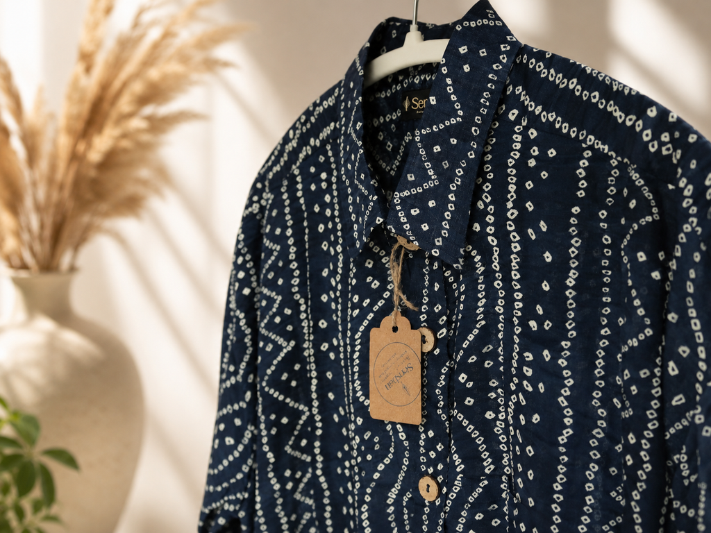 Indigo Bandhani-Inspired Shirt