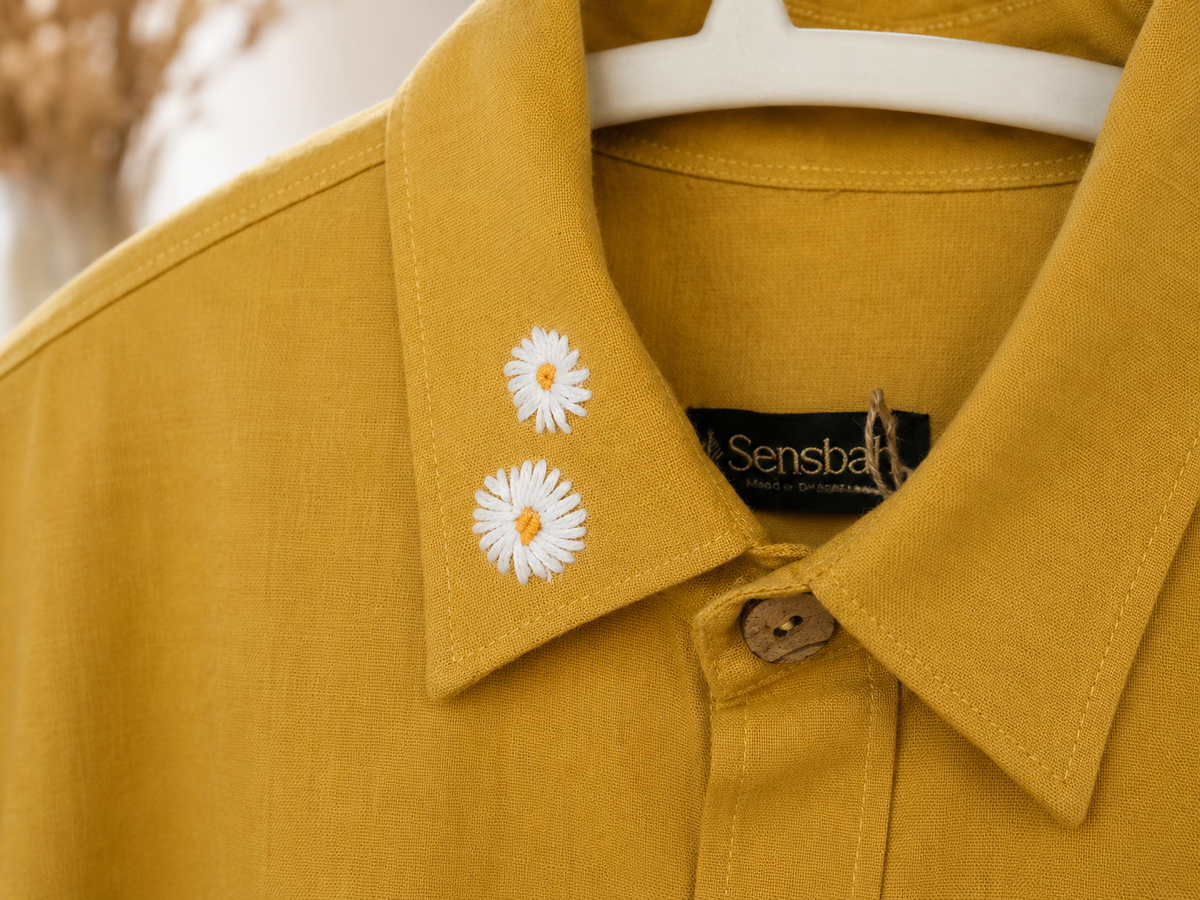 100 % Organic Cotton Shirt with Hand Embroidery