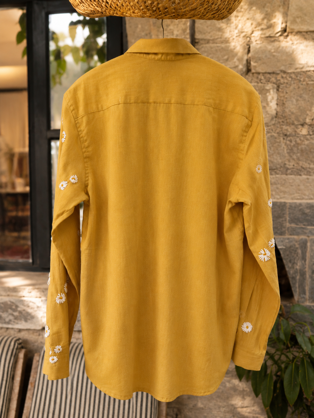 100 % Organic Cotton Shirt with Hand Embroidery