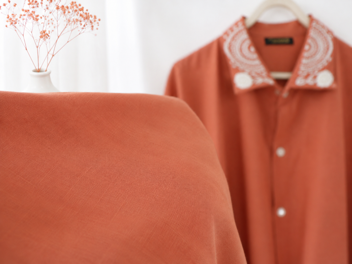 100% Organic Cotton Shirt with Hand Embroidery & Crochet work