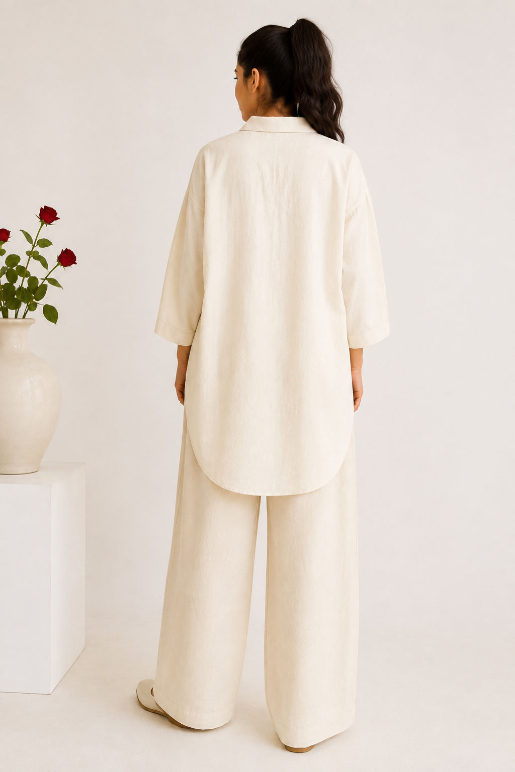 100% Organic Cotton Shirt with Hand Embroidery