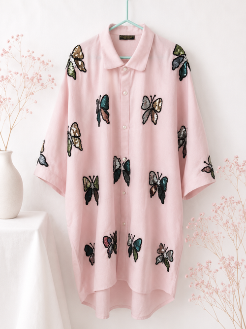 100% Organic Cotton Shirt with Applique Work