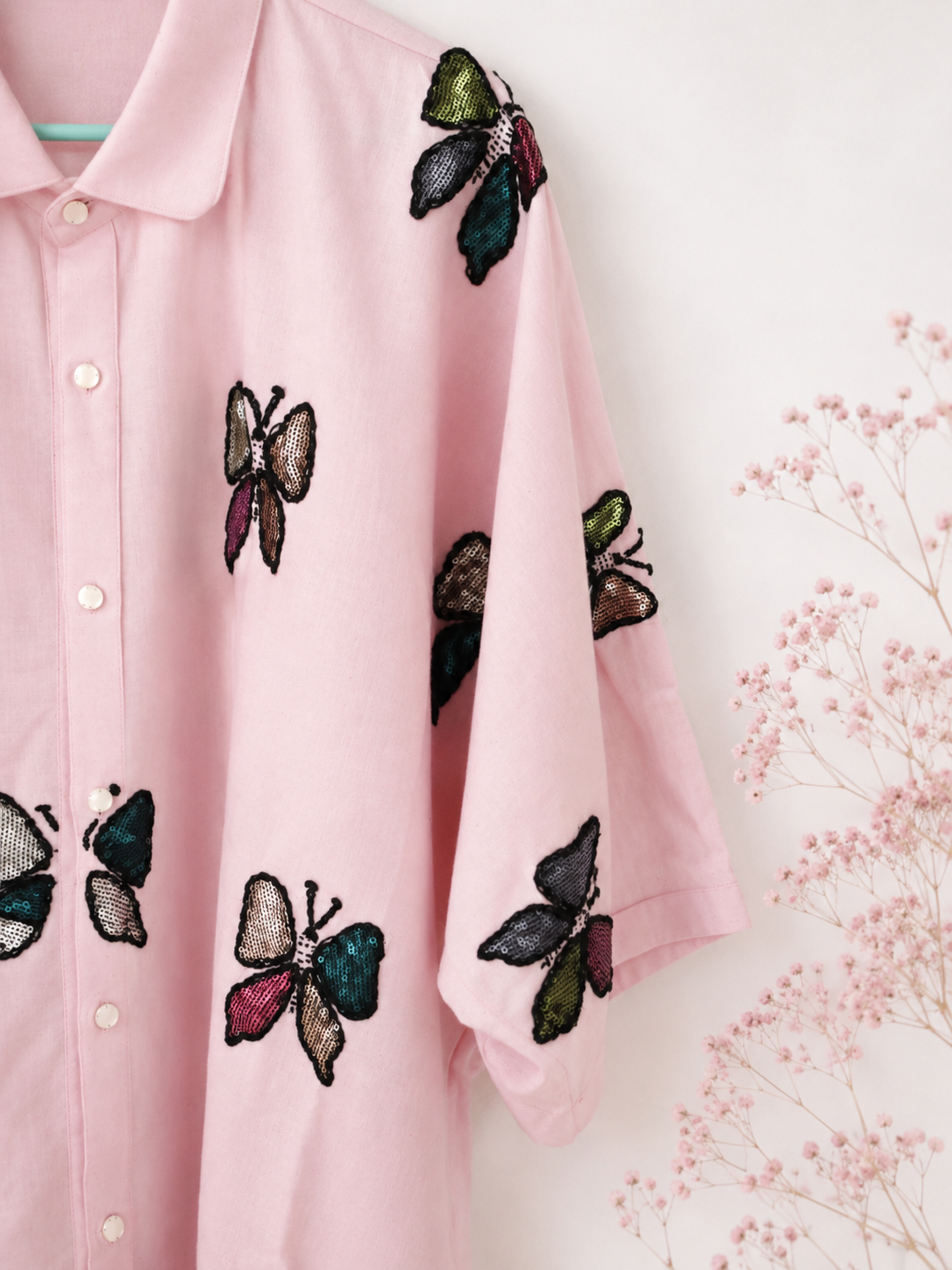 100% Organic Cotton Shirt with Applique Work