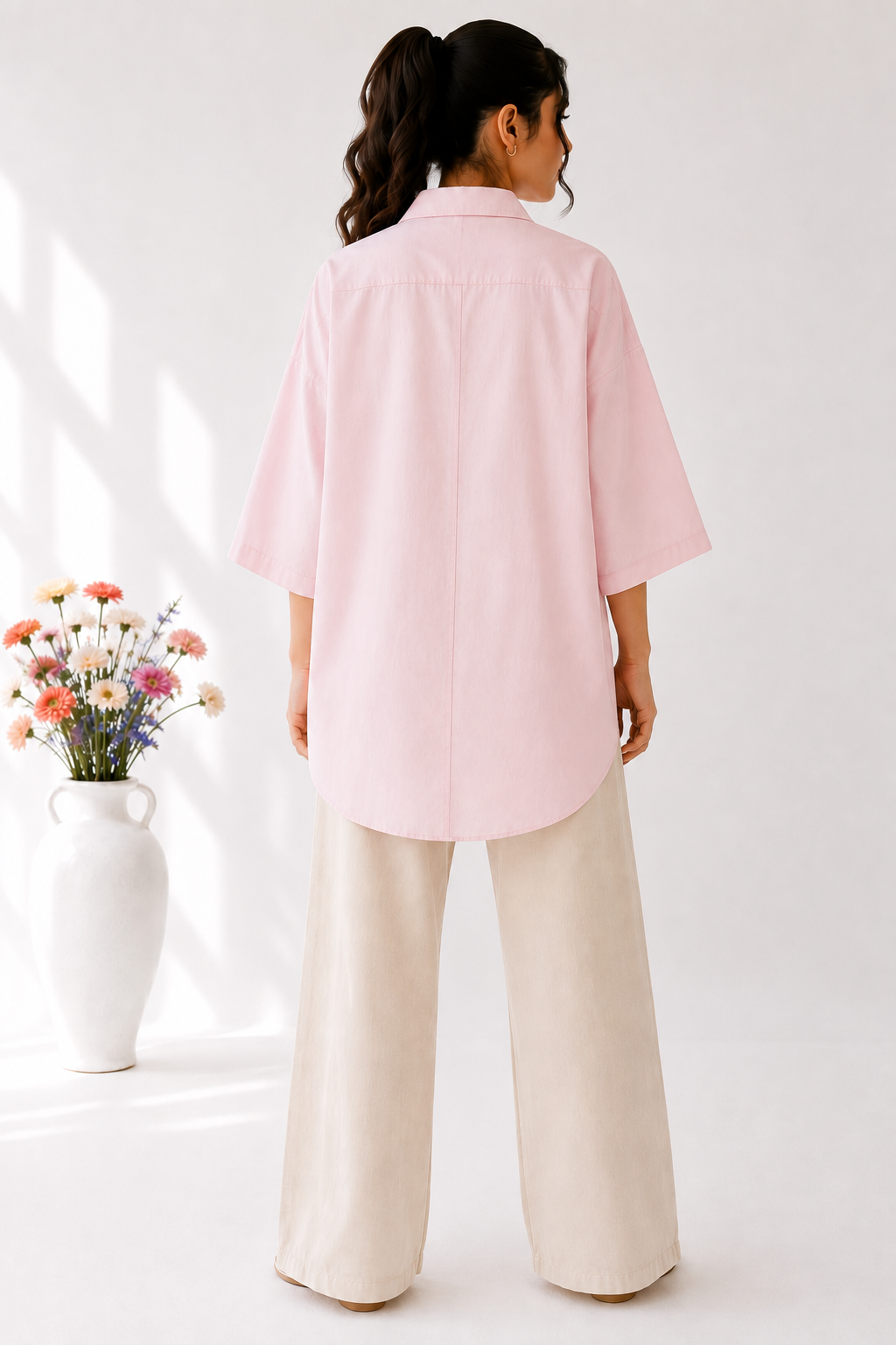 100% Organic Cotton Shirt with Applique Work