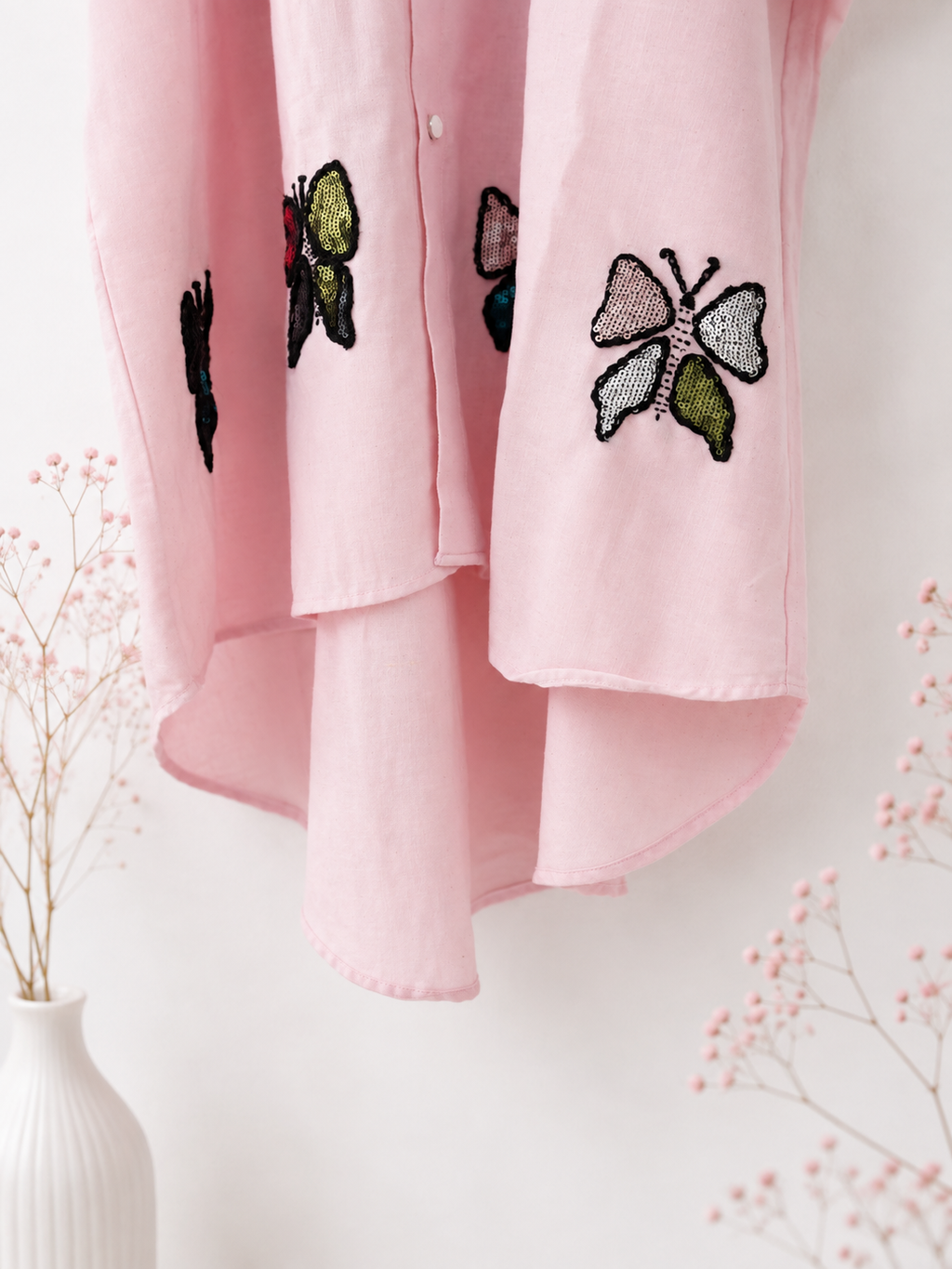 100% Organic Cotton Shirt with Applique Work