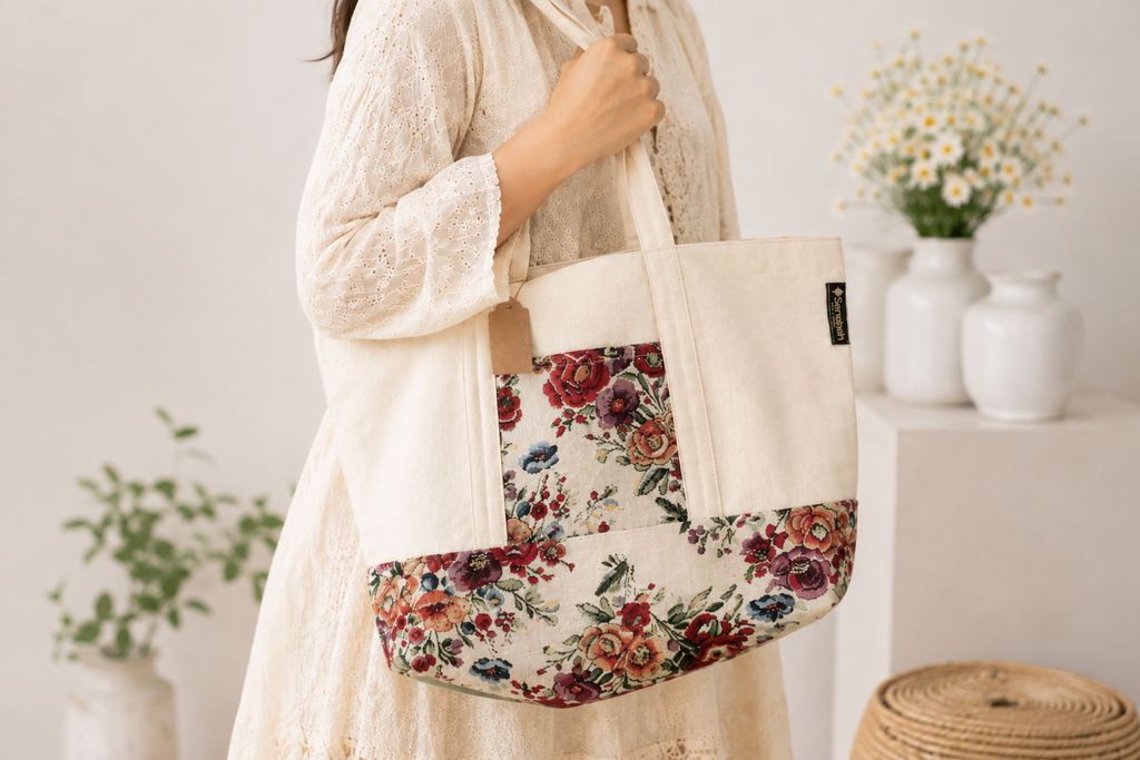 Floral Patch Tote Bag