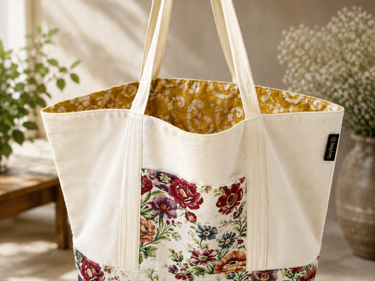 Floral Patch Tote Bag