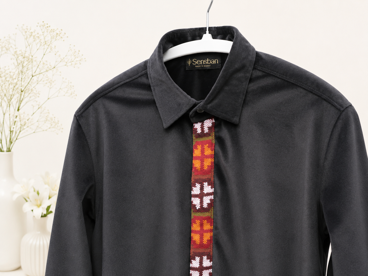Himachali Heritage Velvet Shirt
