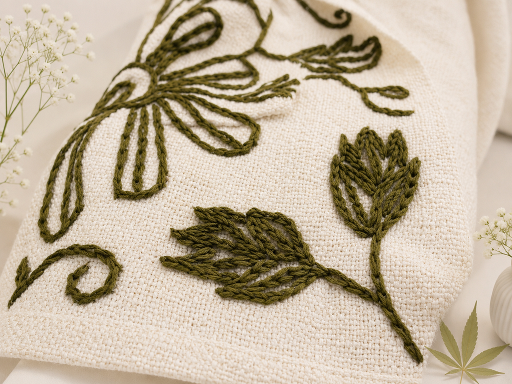Kashmiri Aari Floral Embroidered Hemp-Wool Jacket