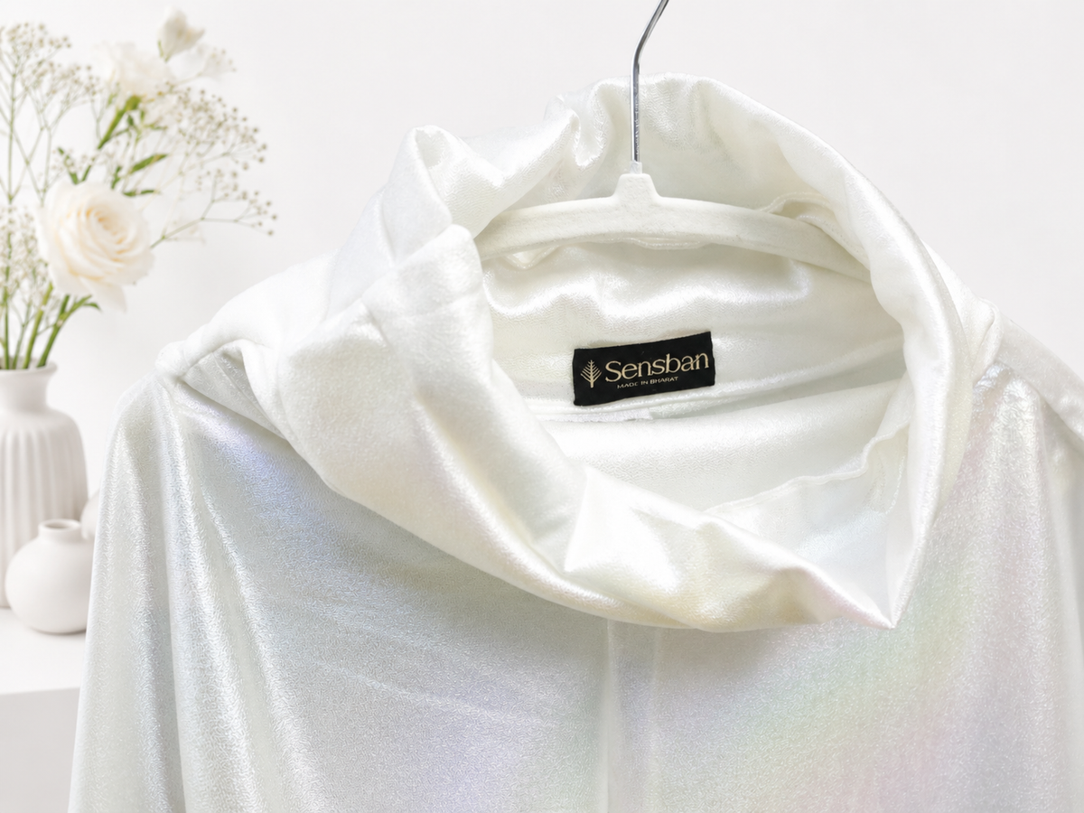 Iridescent Cowl-Neck Cape Unisex Top