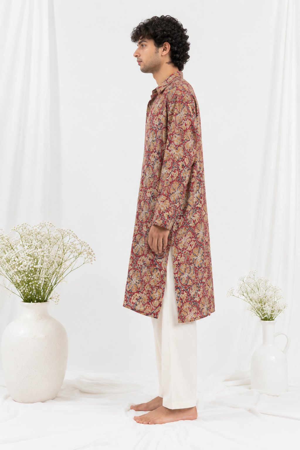Kalamkari-style floral Unisex Kurta