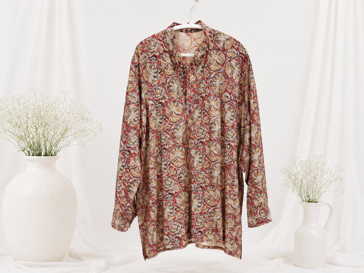 Kalamkari-style floral Unisex Kurta