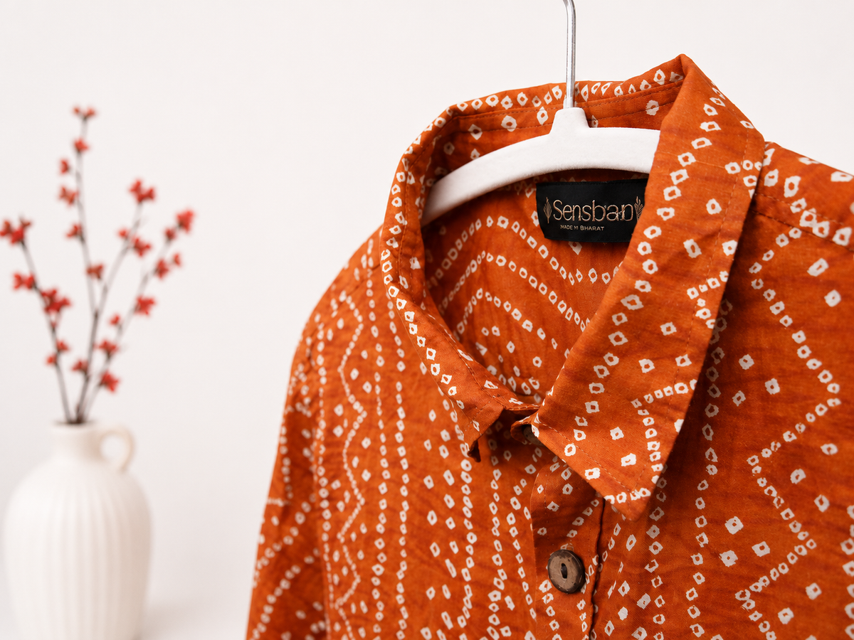 Mustard Bandhani Shirt
