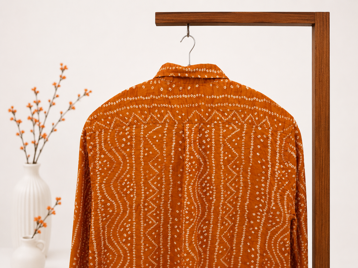 Mustard Bandhani Shirt