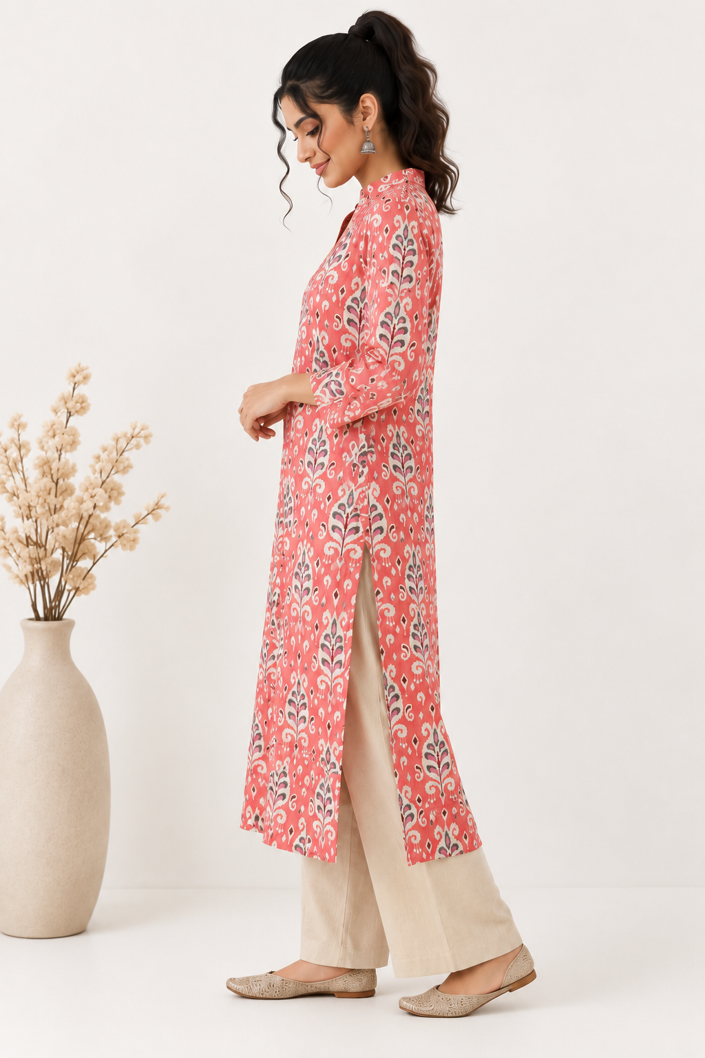 Coral Bloom Printed Kurta