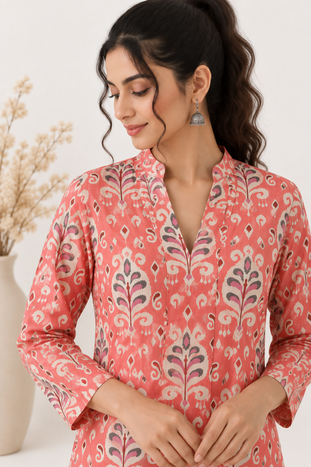 Coral Bloom Printed Kurta